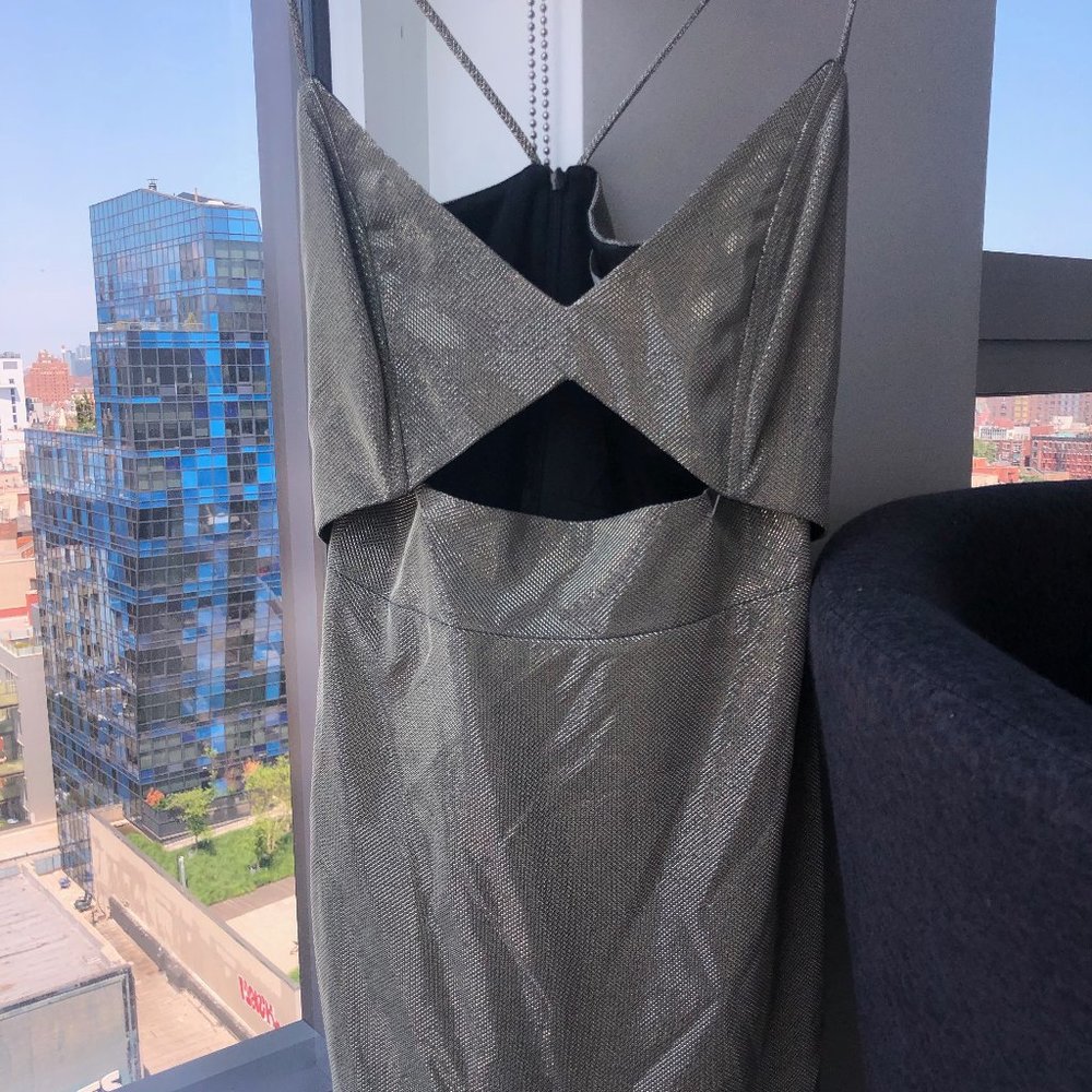 Michelle Mason Cutout Metallic Mini Dress